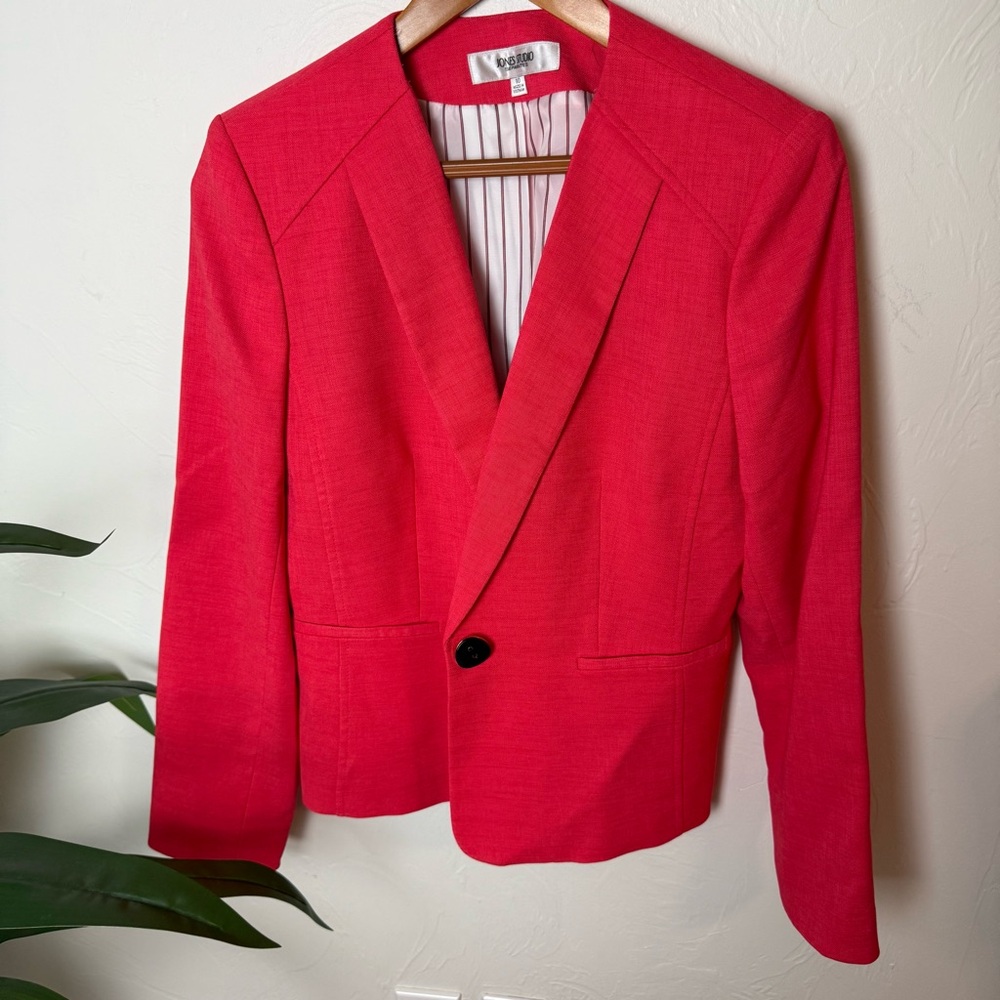 Jones Studio Red Single-Button Blazer | Size 10